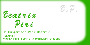 beatrix piri business card